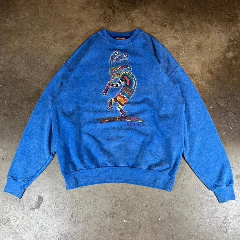 Vintage 90s Arizona blue crewneck sweatshirt Men's Size Large